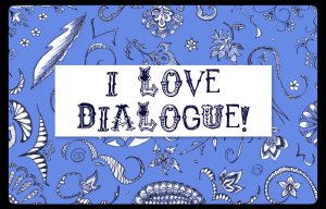 I love dialogue doodle banner
